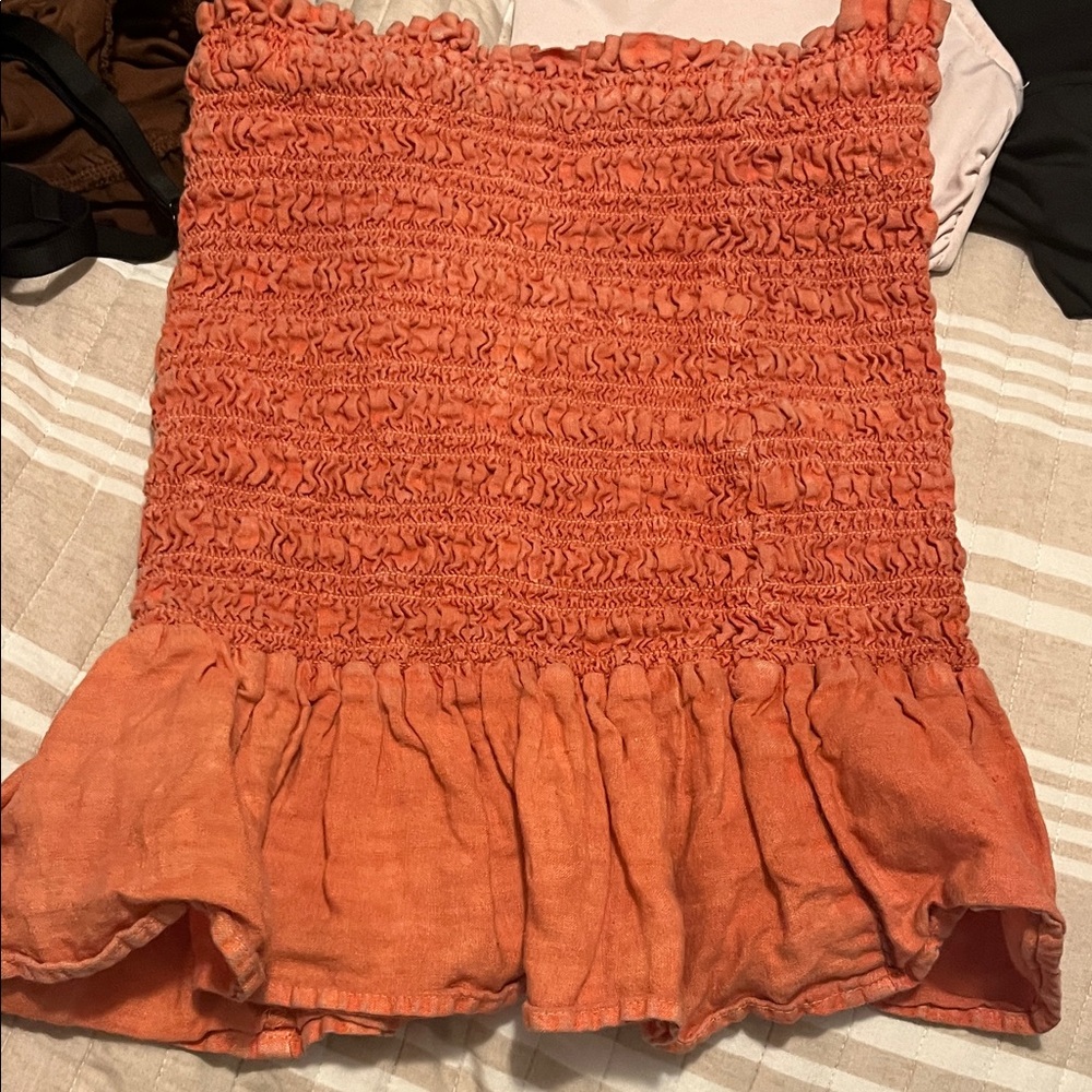 Bella Dahl Textured Coral Mini Skirt